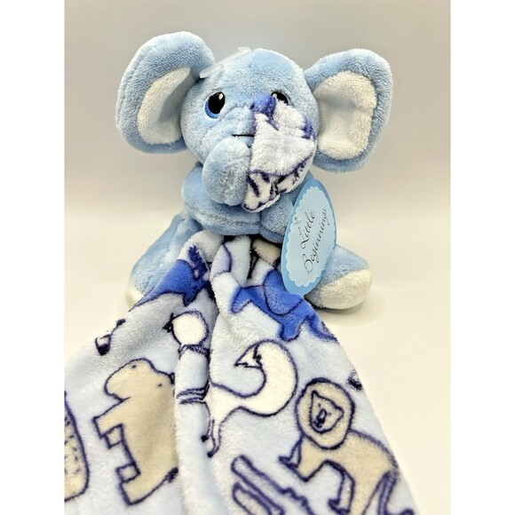 Little Beginnings Blue Elephant Plush Lovey Animals Security Blanket Baby Lovie - Picture 2 of 13